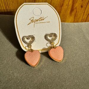Superstar Accessories Statement Rhinestone Gold Tone Faux Druzy Dangle Earrings